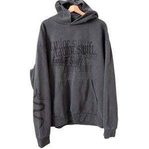 Taylor Swift Reputation No Explanation Hoodie Charcoal Grey Snake Tour M L RARE